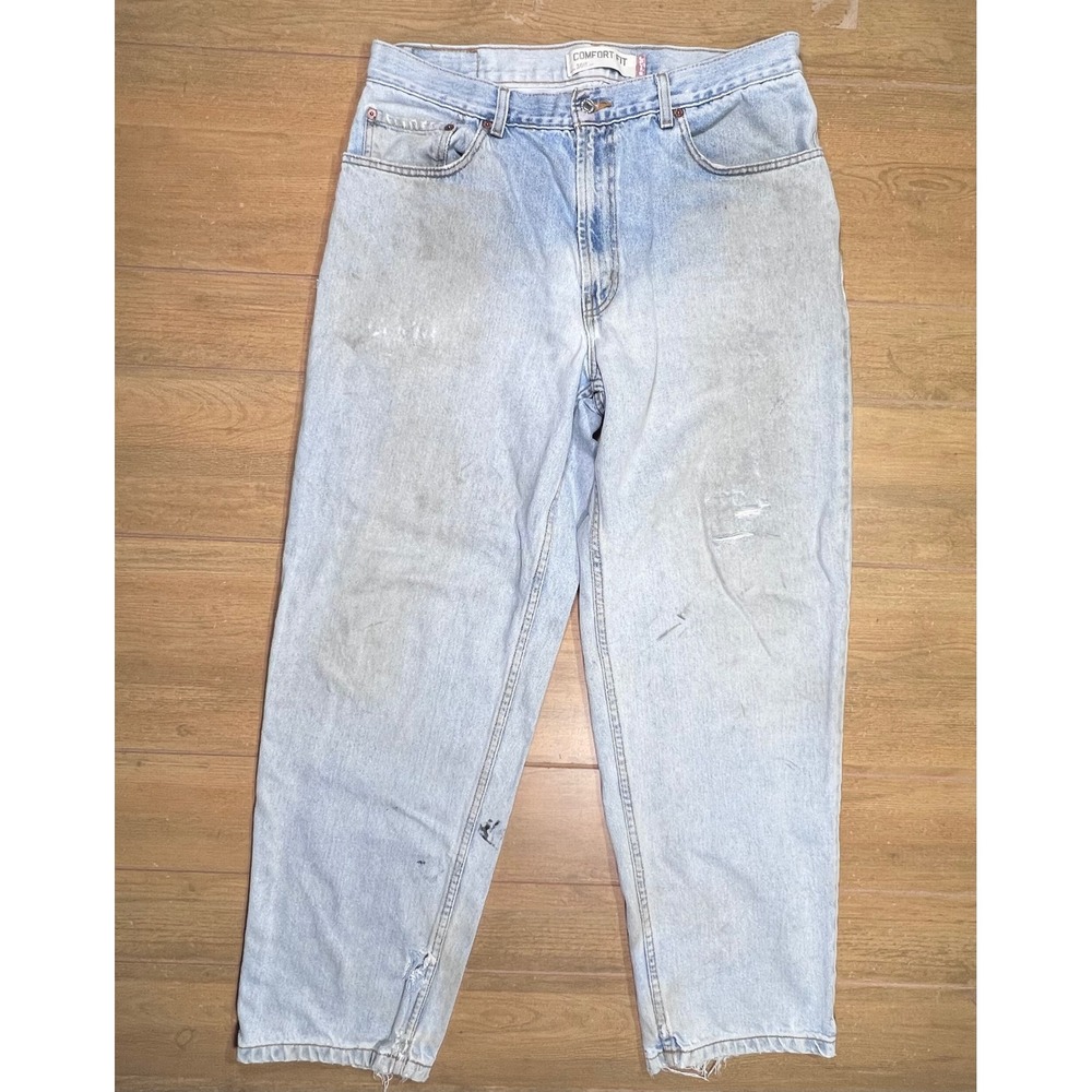 Levi's 560 Comfort Fit Light Wash Distressed Relaxed Baggy Jeans 36x30 vintage